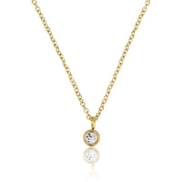 Gouden Ketting met Zirkonia Kristal - Verkleurt Niet