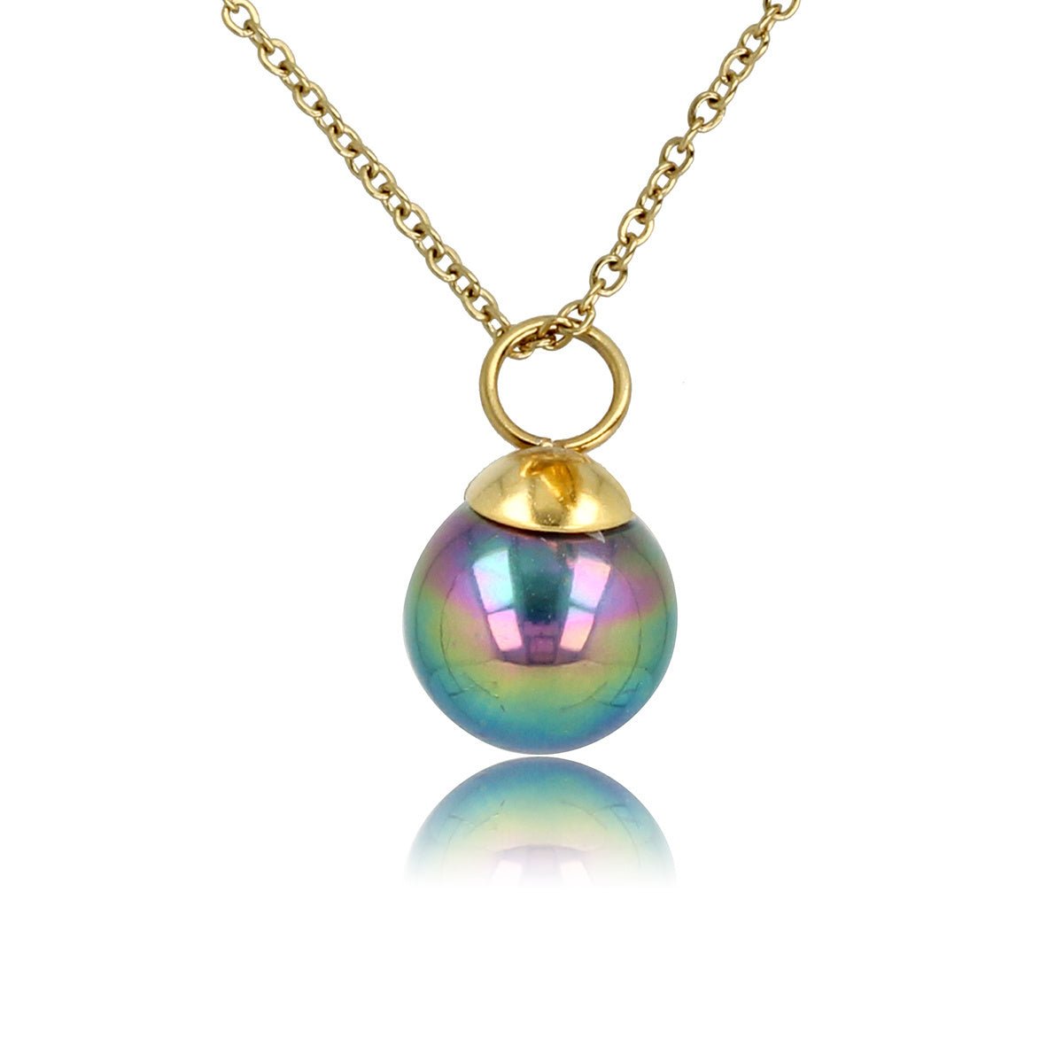 Gouden ketting met zwarte parel balletje - My Bendel
