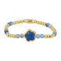 Gouden Kralenarmband met Blue Aventurine Bloem - My Bendel