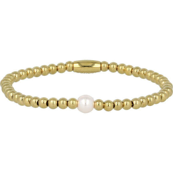 Gouden Kralenarmband met Roze Parel - Energie & Geluk - My Bendel