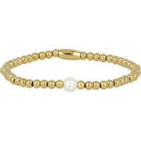 Gouden kralenarmband met witte parel - Elegant sieraad