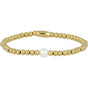Gouden kralenarmband met witte parel - Elegant sieraad - My Bendel