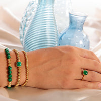 Gouden Malachite Armband Elastisch Dames - My Bendel