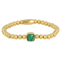Gouden Malachite Armband - Luxe Elastische Damesarmband - My Bendel