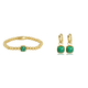 Gouden Malachite Set: Elegantie in Armband en Oorbellen - My Bendel
