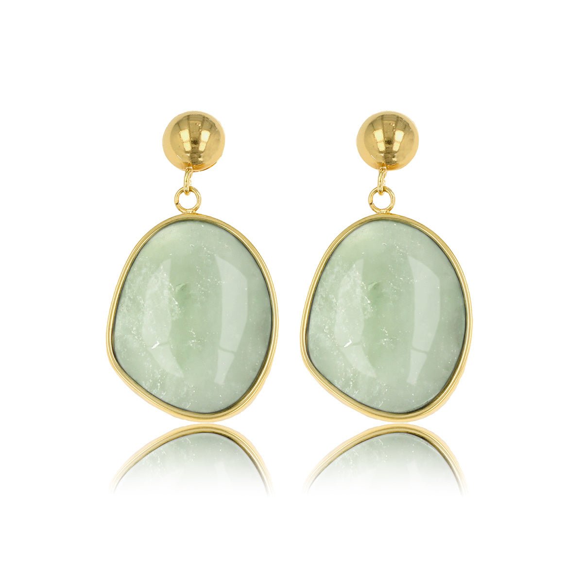 Gouden Oorbel met Fluorite Hanger - My Bendel