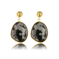 Gouden Oorbel met Unieke Snowflake Edelsteen