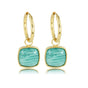 Gouden Oorring met Amazonite Edelsteen 38mm - My Bendel