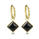 Gouden Oorring met Onyx Ruit Hanger - My Bendel