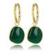 Gouden Oorring met Unieke Green Agate Hanger - My Bendel