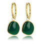 Gouden Oorring met Unieke Green Agate Hanger - My Bendel