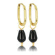Gouden Oorringen met Onyx Peervormige Hanger - My Bendel