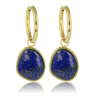 Gouden Oorringen met prachtige Lapis Lazuli 36mm