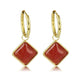 Gouden Oorringen met Red Aventurine Hanger - My Bendel