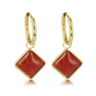 Gouden Oorringen met Red Aventurine Hanger - My Bendel
