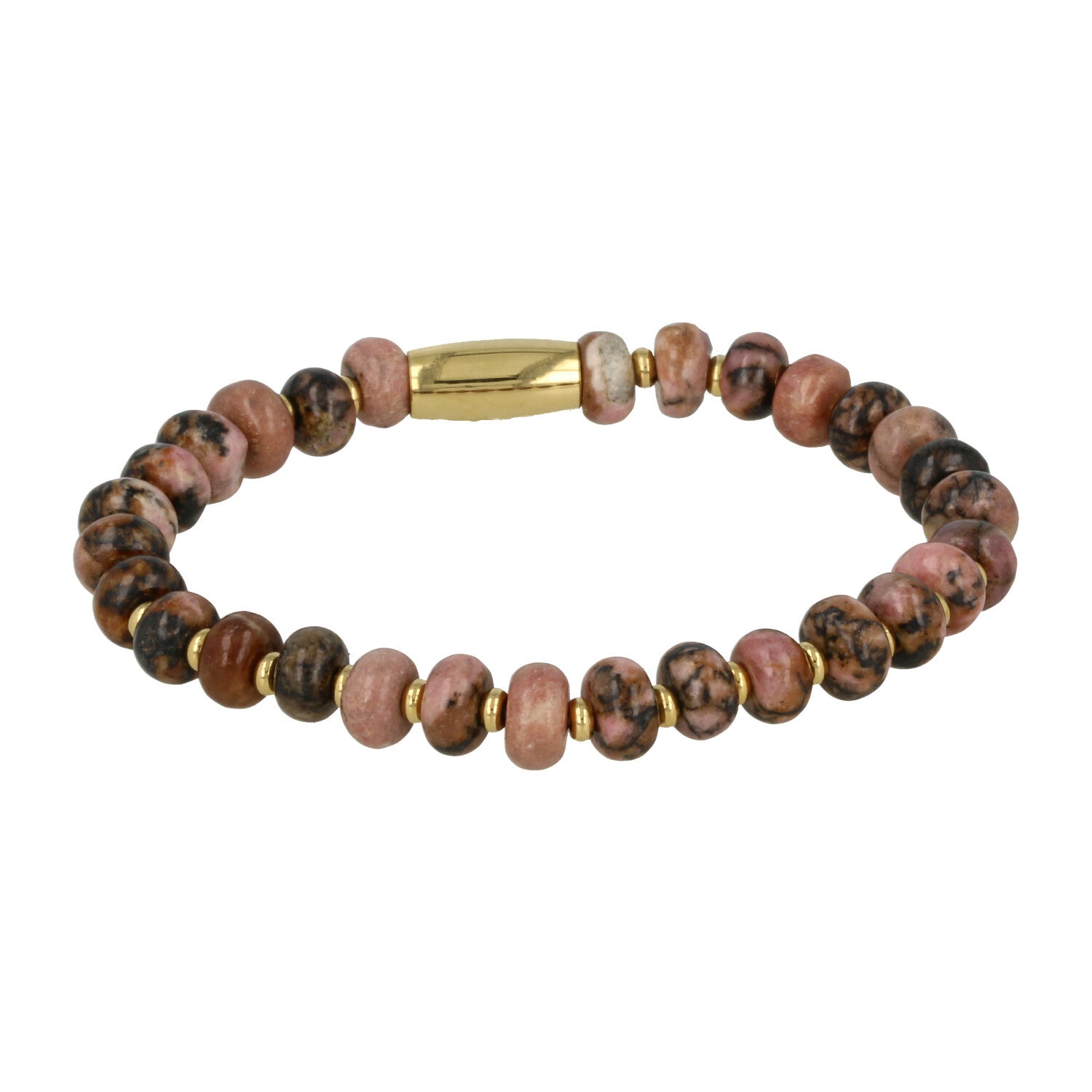 Gouden Rhodonite Armband - Elastisch & Stijlvol - My Bendel