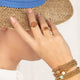 Gouden ring - Gold Sandstone edelsteen - kracht en energie - My Bendel