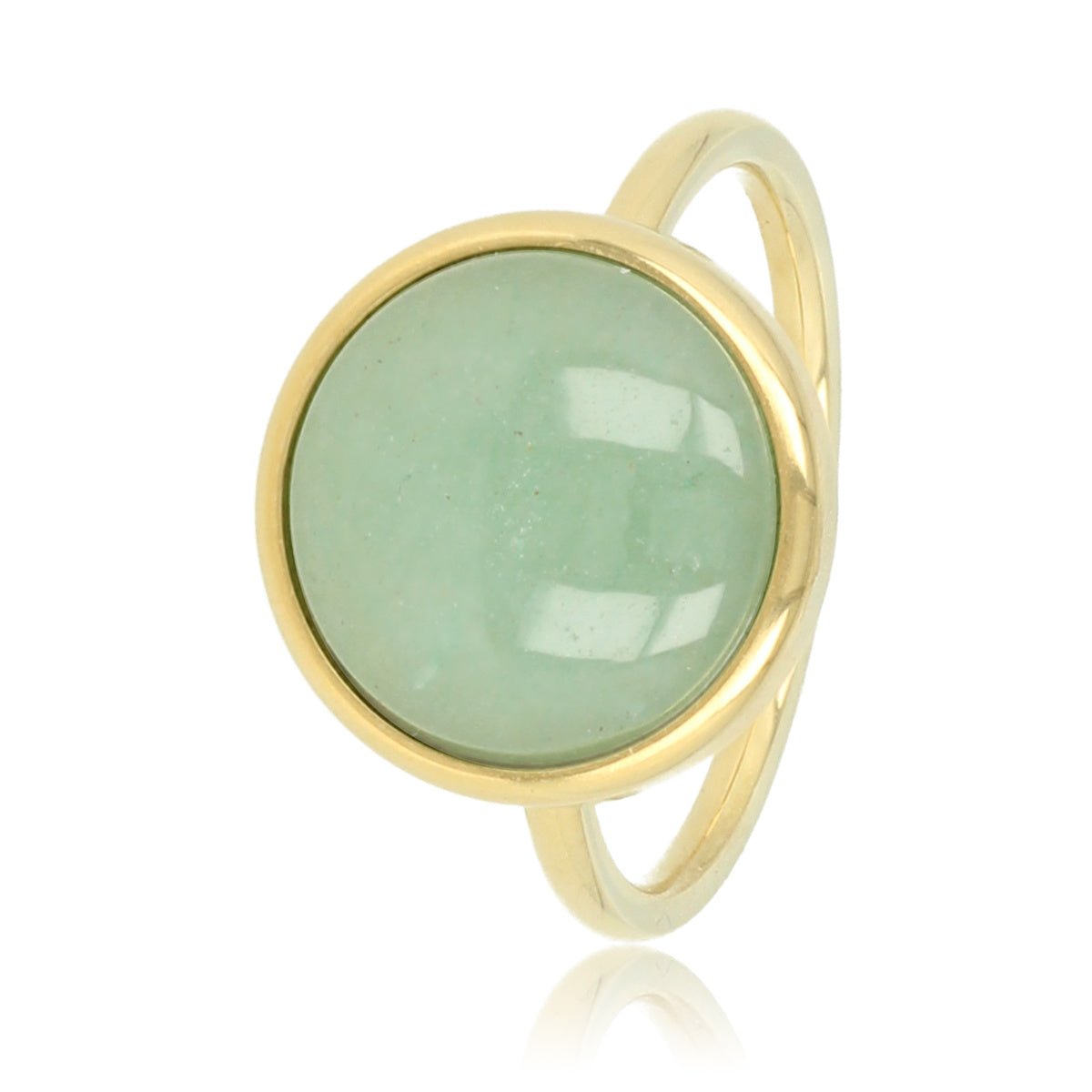 Gouden ring - groene Fluorite - zelfvertrouwen & focus - My Bendel