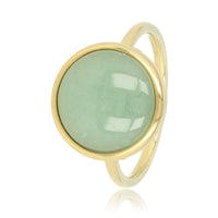 Gouden ring - groene Fluorite - zelfvertrouwen & focus