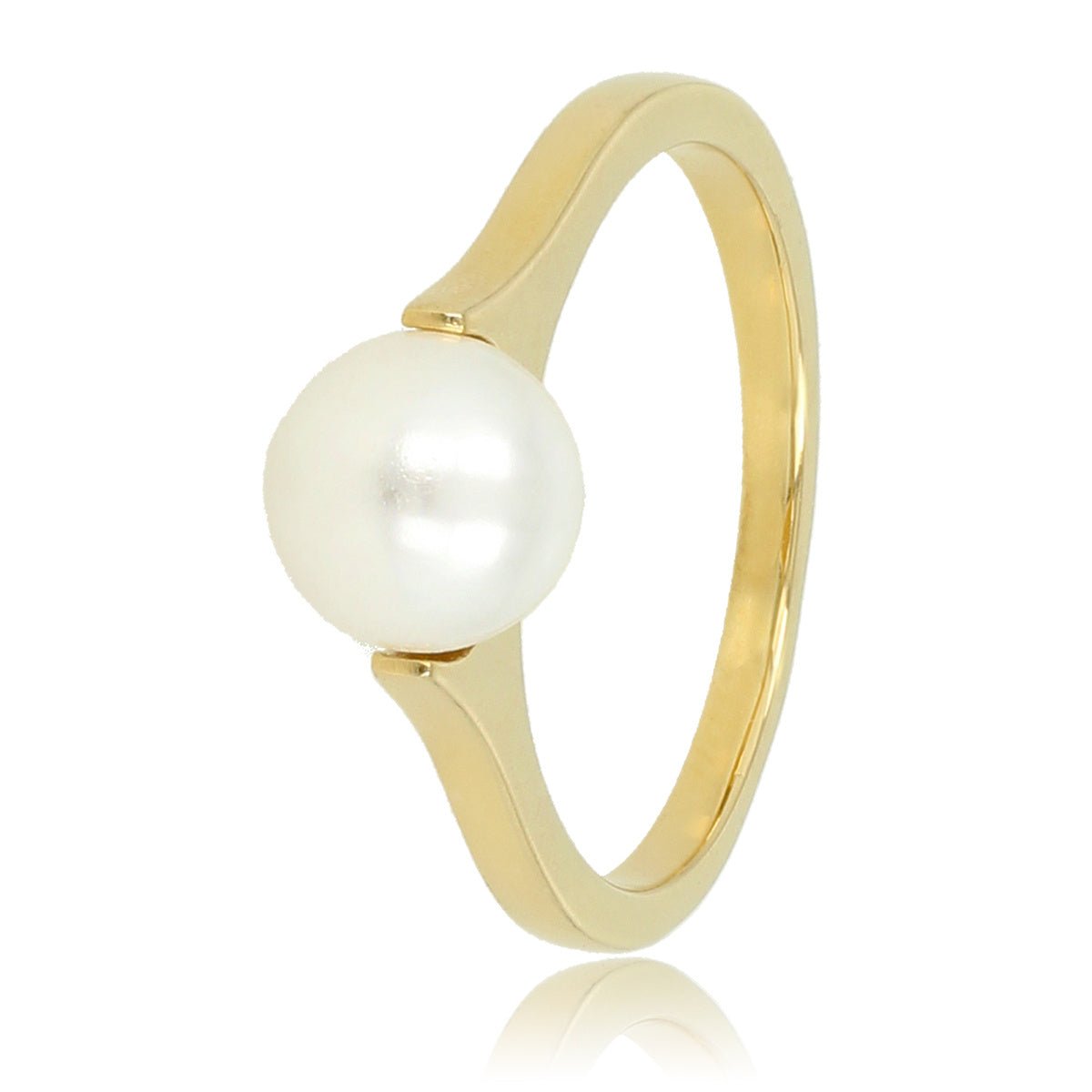 Gouden ring - Grote witte parel - Tijdloze schoonheid - My Bendel