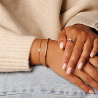 Gouden ring - kristal glassteen - twisted randje - My Bendel