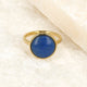 Gouden ring - lapis lazuli edelsteen - 14K gold plated - My Bendel