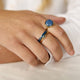 Gouden ring - lapis lazuli edelsteen - 14K gold plated - My Bendel