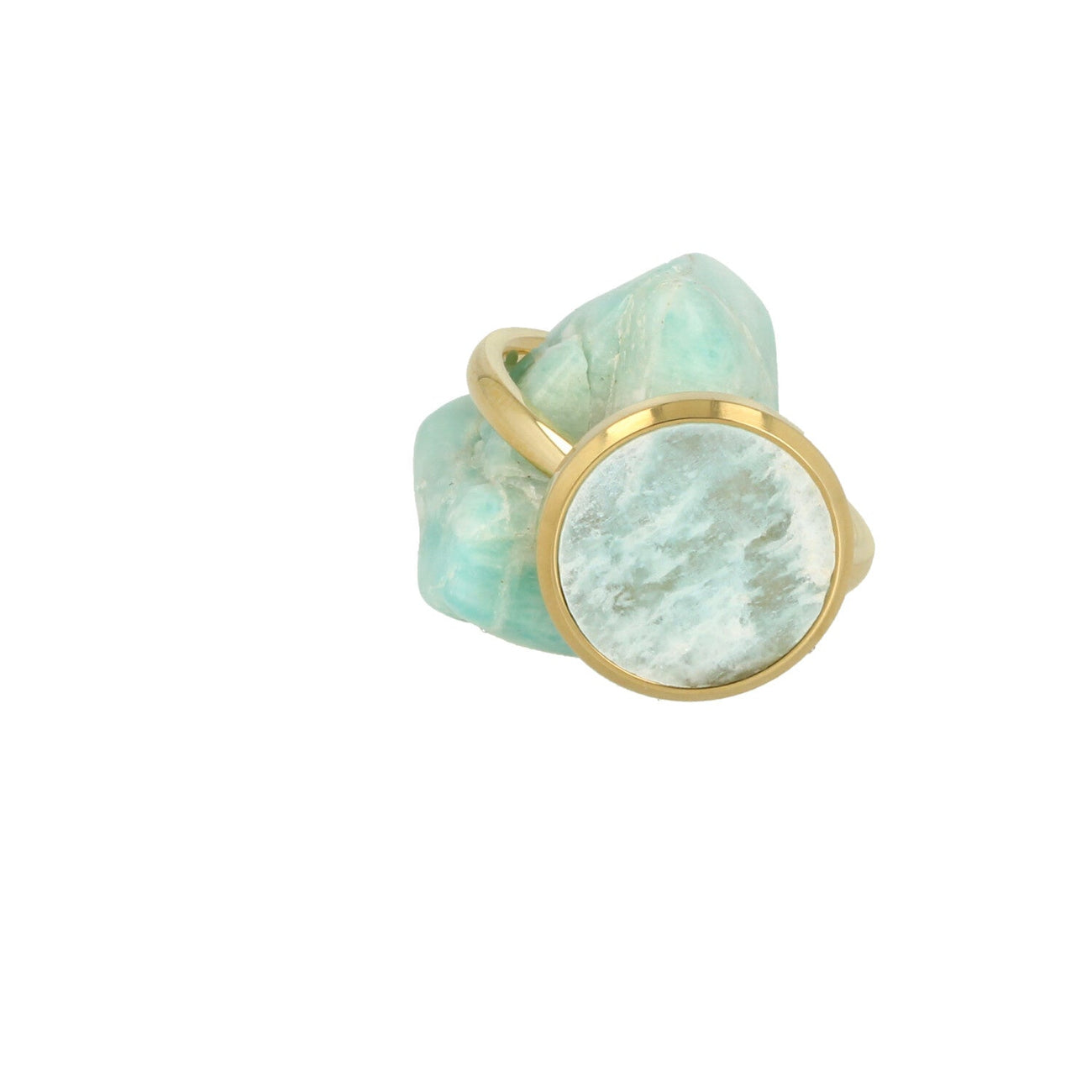 Gouden ring met Amazonite - inclusief losse edelsteen - My Bendel