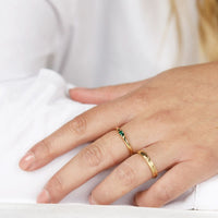 Gouden ring met bladmotief - 3,5 mm - verkleurt niet - My Bendel