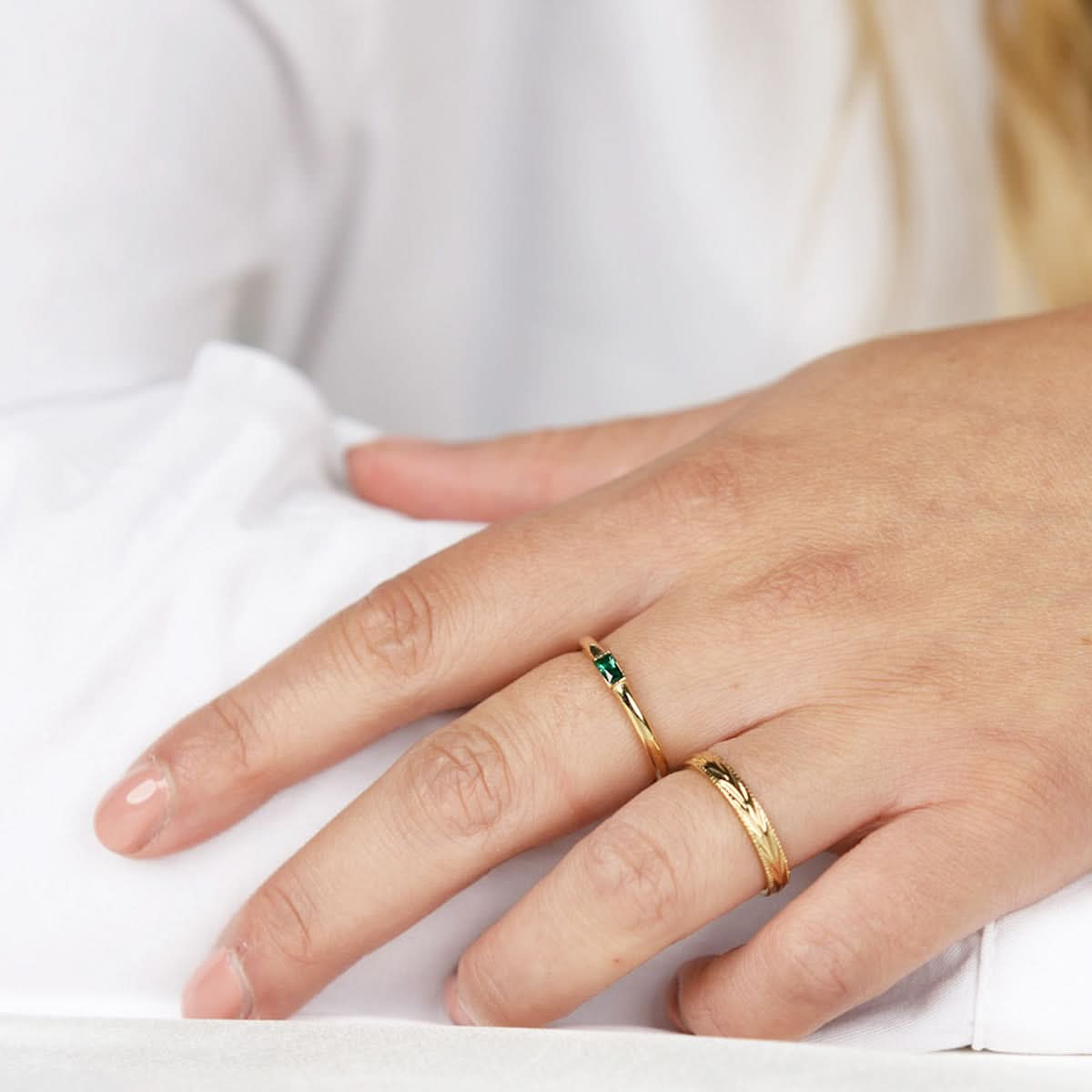 Gouden ring met bladmotief - 3,5 mm - verkleurt niet - My Bendel