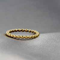 Gouden ring met bolletjes - hypoallergeen Stainless steel - My Bendel