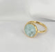 Gouden ring met ronde Amazonite - unieke uitstraling - My Bendel