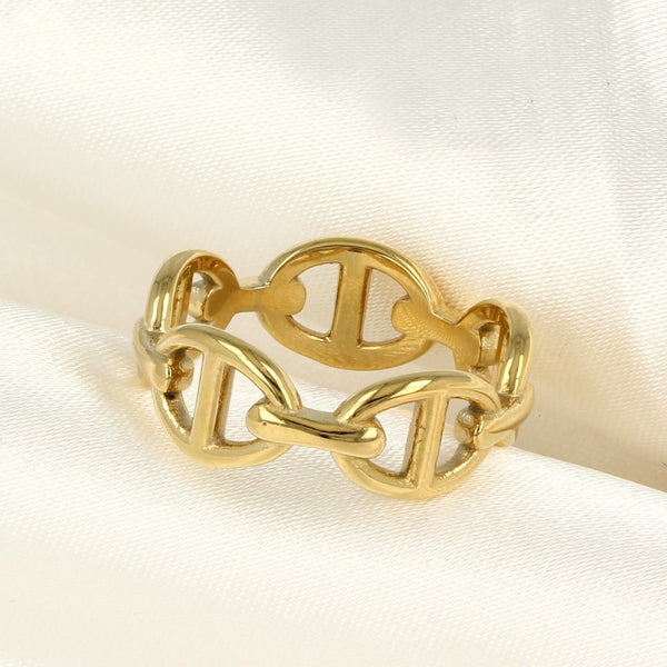 Gouden ring met schakels - Stijlvol en modern sieraad - My Bendel