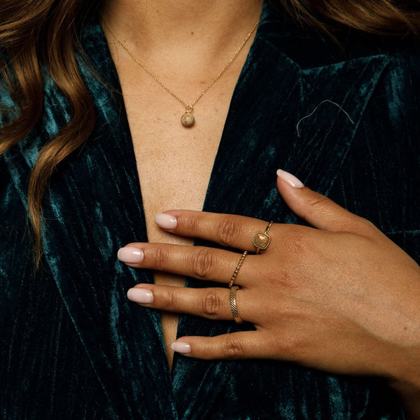 Gouden ring met slangenhuid - Edelstalen aanschuifring - My Bendel