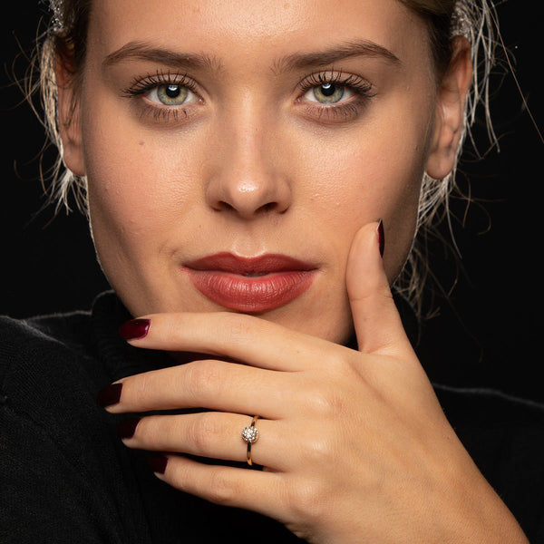 Gouden ring met zirkonia - Minimalistisch Stainless steel ontwerp - My Bendel