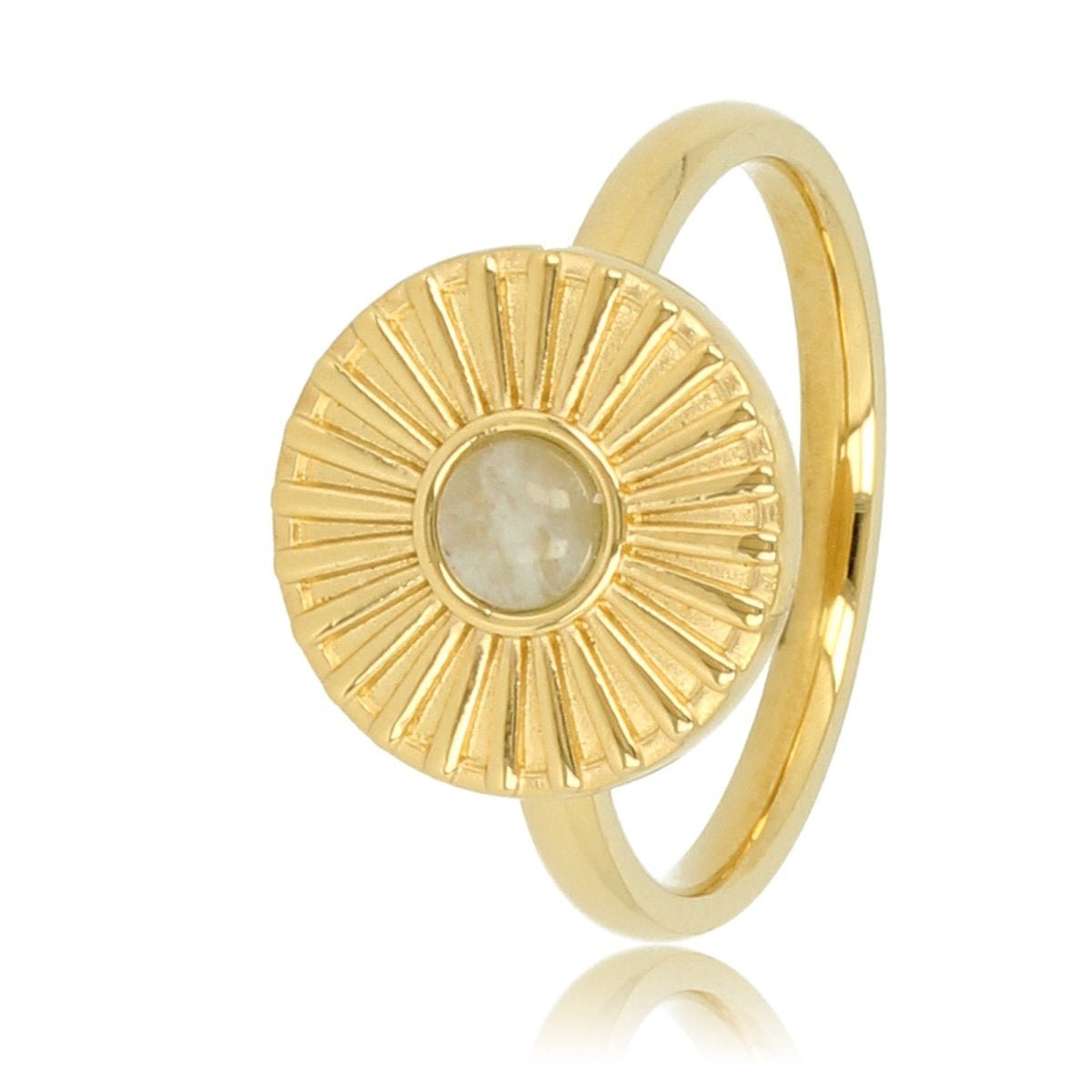 Gouden ring met zonnetje - Amazonite - My Bendel