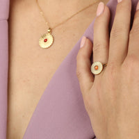 Gouden ring met zonnetje - Carnelian edelsteen - Stijlvol - My Bendel