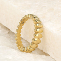 Gouden ring - ovaalvormige details - subtiele elegantie - My Bendel
