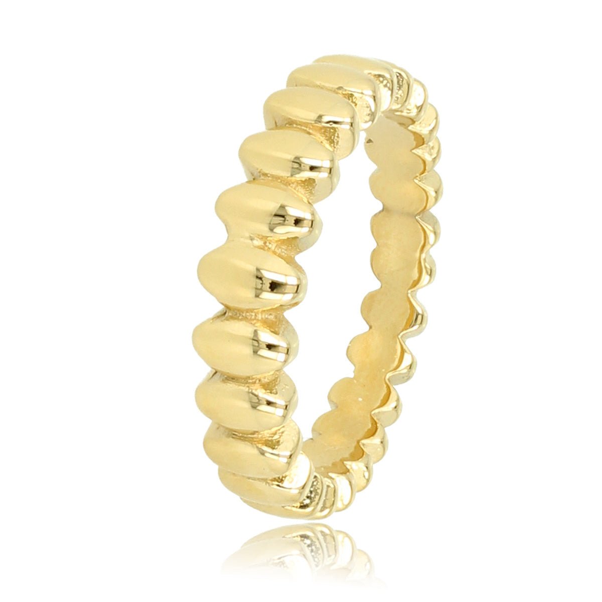 Gouden ring - ovaalvormige details - subtiele elegantie - My Bendel