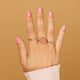 Gouden ring - Ronde roze Rhodonite edelsteen - Modern design - My Bendel