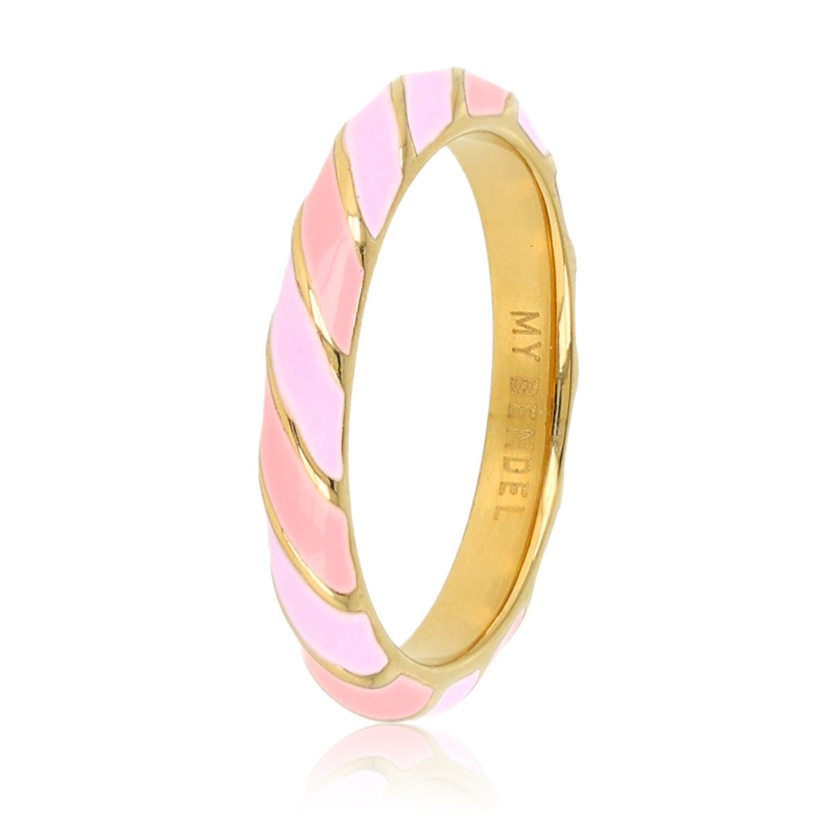 Gouden ring - roze en lila epoxy - kleurrijke touch - My Bendel