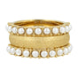 Gouden ringenset - Witte parels - Stardust aanschuifring - My Bendel