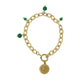 Gouden Schakelarmband met Green Agate kralen - My Bendel