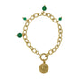 Gouden Schakelarmband met Green Agate kralen - My Bendel
