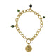 Gouden Schakelarmband met Moss Agate kralen - My Bendel