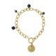 Gouden Schakelarmband met Sodalite kralen - My Bendel