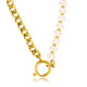 Gouden Schakelketting met Rose Quartz Edelstenen - My Bendel