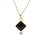 Gouden Schakelketting met Ruiten Onyx Hanger - My Bendel