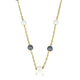 Gouden Schakelketting met Zwarte & Witte Parels - My Bendel