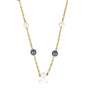 Gouden Schakelketting met Zwarte & Witte Parels - My Bendel